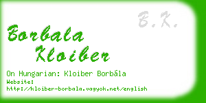 borbala kloiber business card